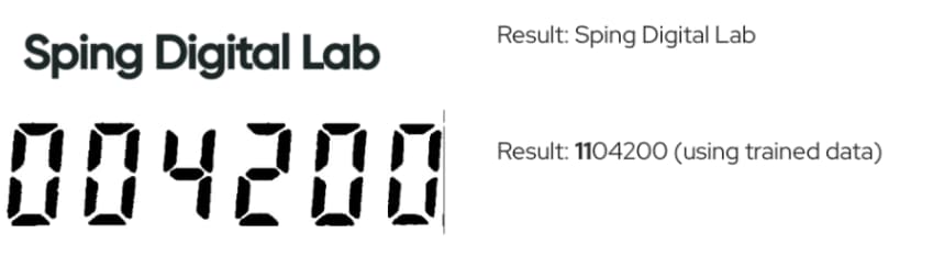 Results using Tesseract on Regular text and seven-segment displays